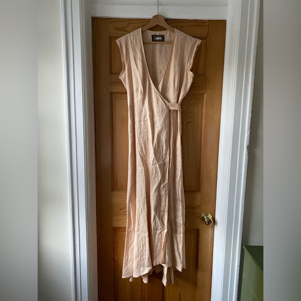 Reformation Linen Midi Wrap Dress
